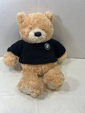 BMW Honey Bear Teddy Tan Plush by Gund Black Knit Logo Sweater 15" Super Soft